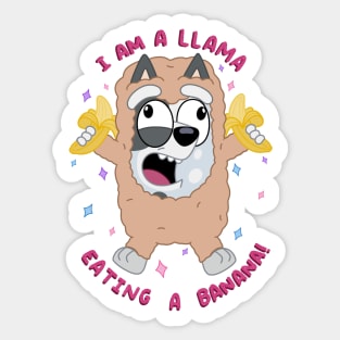 I am a llama eating a banana! Sticker